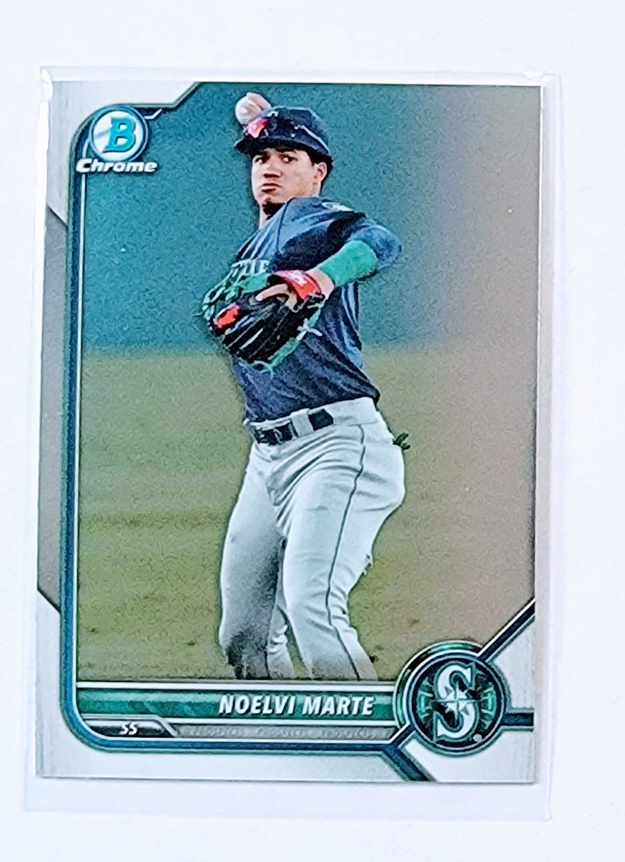 2022 Bowman Chrome Noelvi Marte Mega Box Baseball Card AVM1 simple Xclusive Collectibles