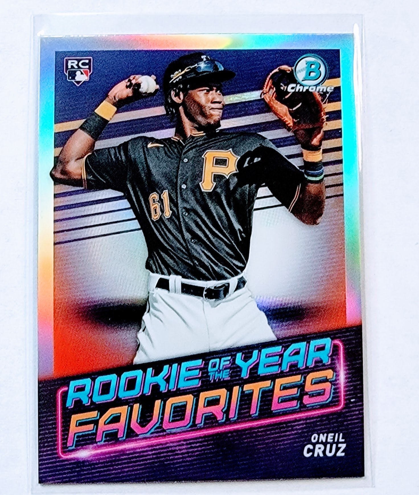 2022 Bowman Chrome Oneil Cruz Mega Box Rookie of the Year Favorites Refractor Baseball Card AVM1 simple Xclusive Collectibles
