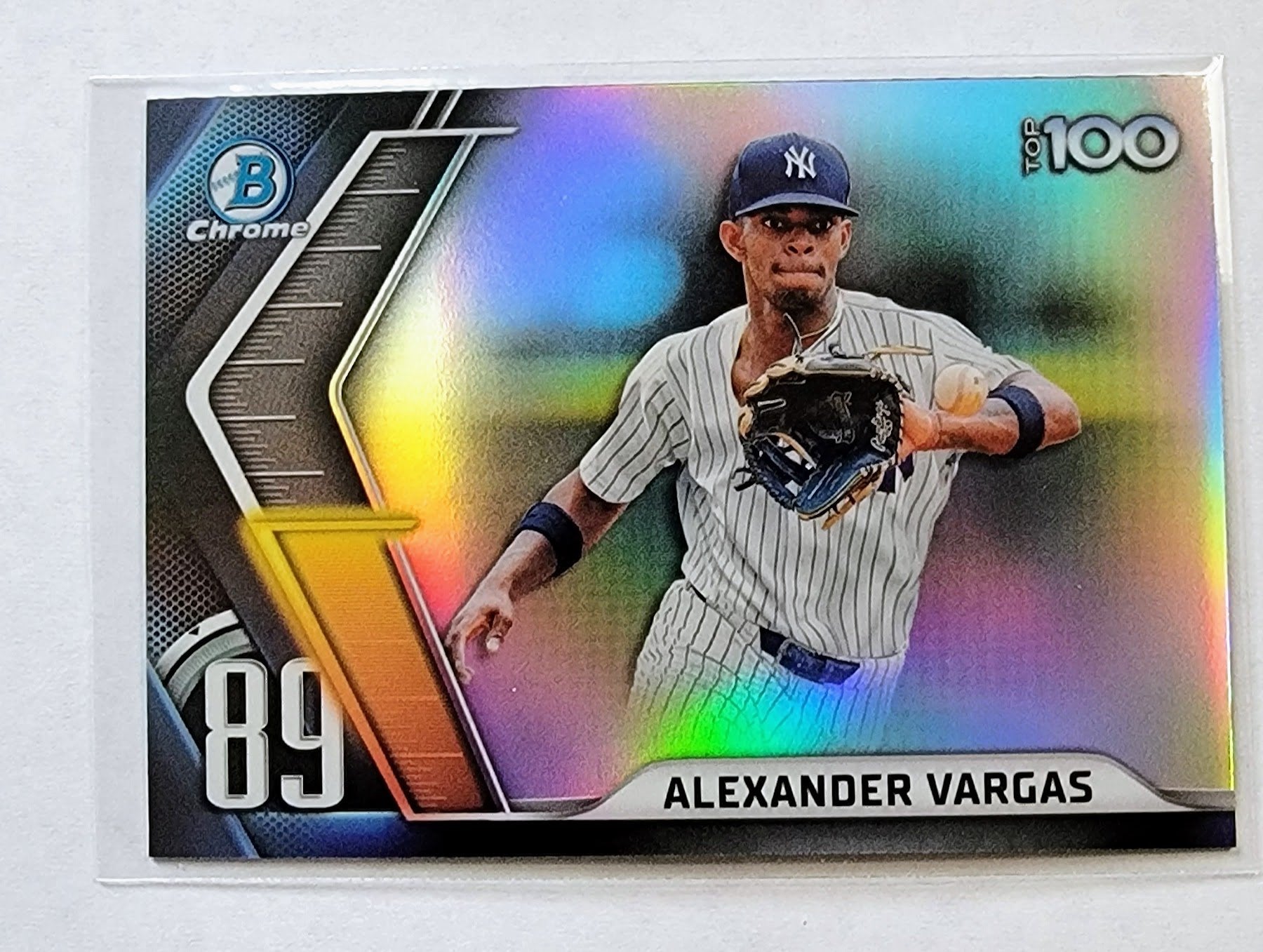 2022 Bowman Chrome Alexander Vargas Mega Box Top 100 Refractor Baseball Card AVM1 simple Xclusive Collectibles
