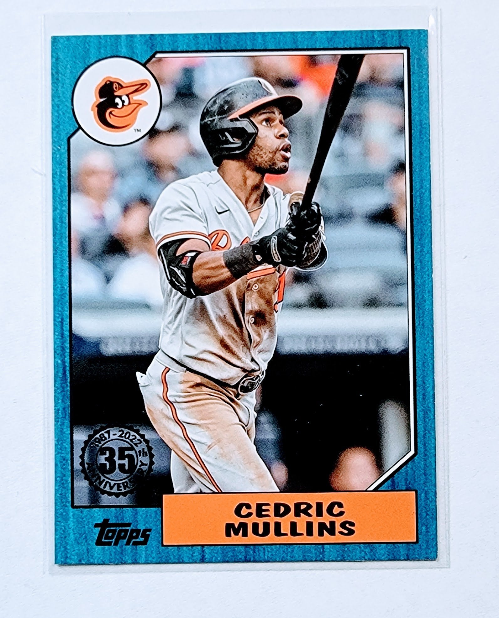 2022 Topps Cedric Mullins 1987 35th Anniversary Blue Bordered Baseball Card AVM1 simple Xclusive Collectibles
