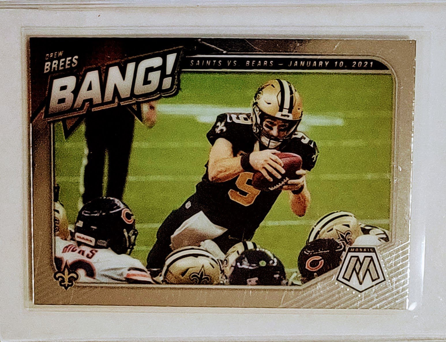 2021 Panini Mosaic Drew Brees Bang! Insert Football Card AVM1 simple Xclusive Collectibles