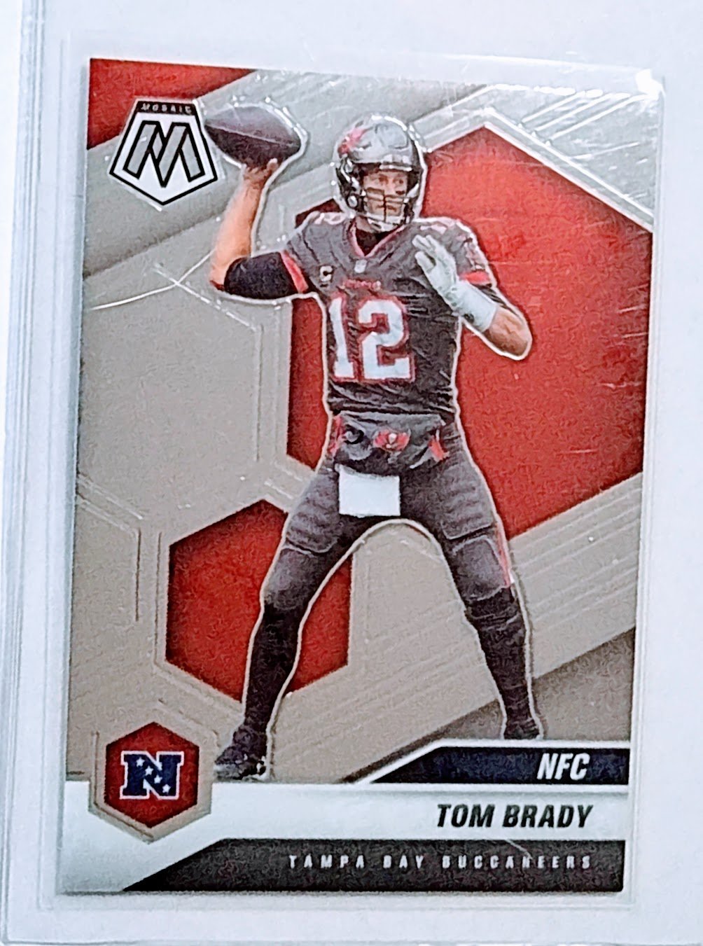 2021 Panini Mosaic Tom Brady NFC Football Card AVM1 simple Xclusive Collectibles