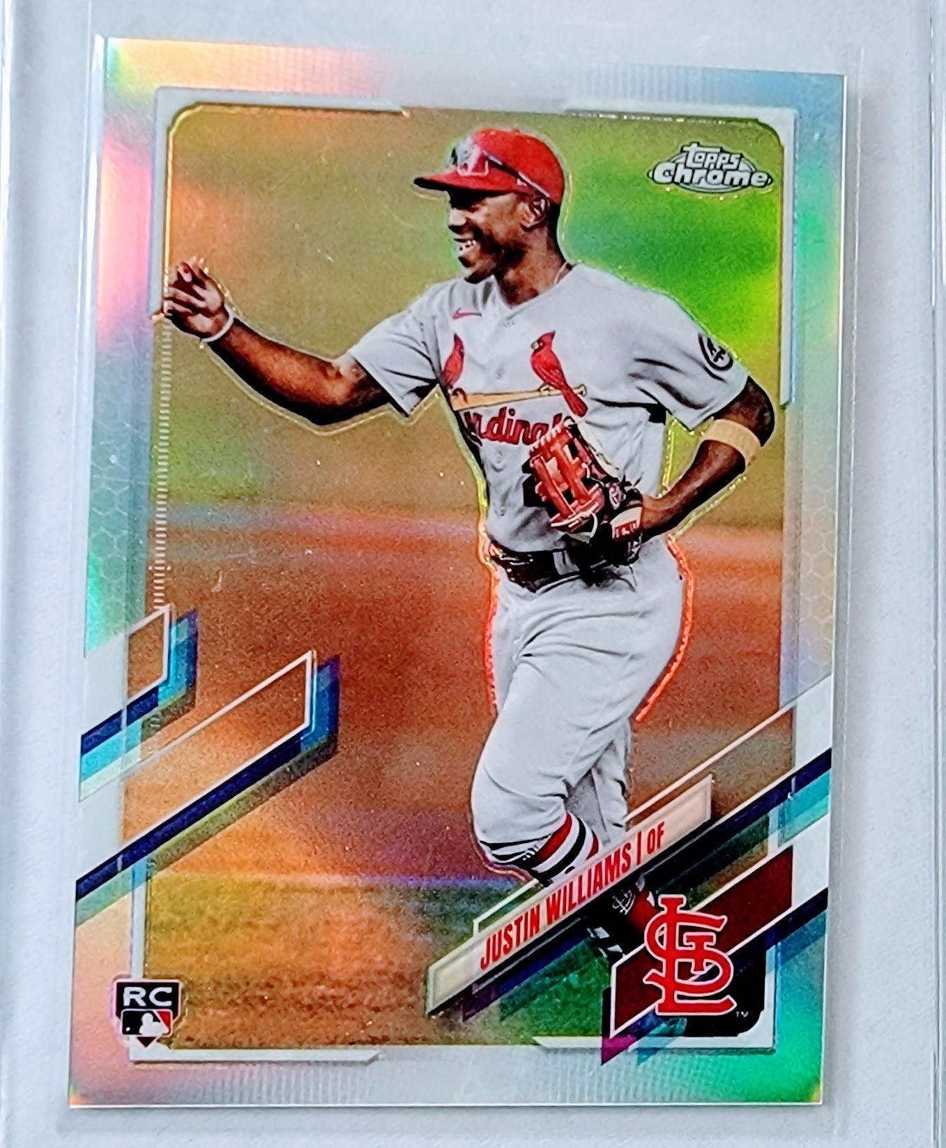 2021 Topps Chrome Justin Williams Refractor Baseball Card AVM1 simple Xclusive Collectibles