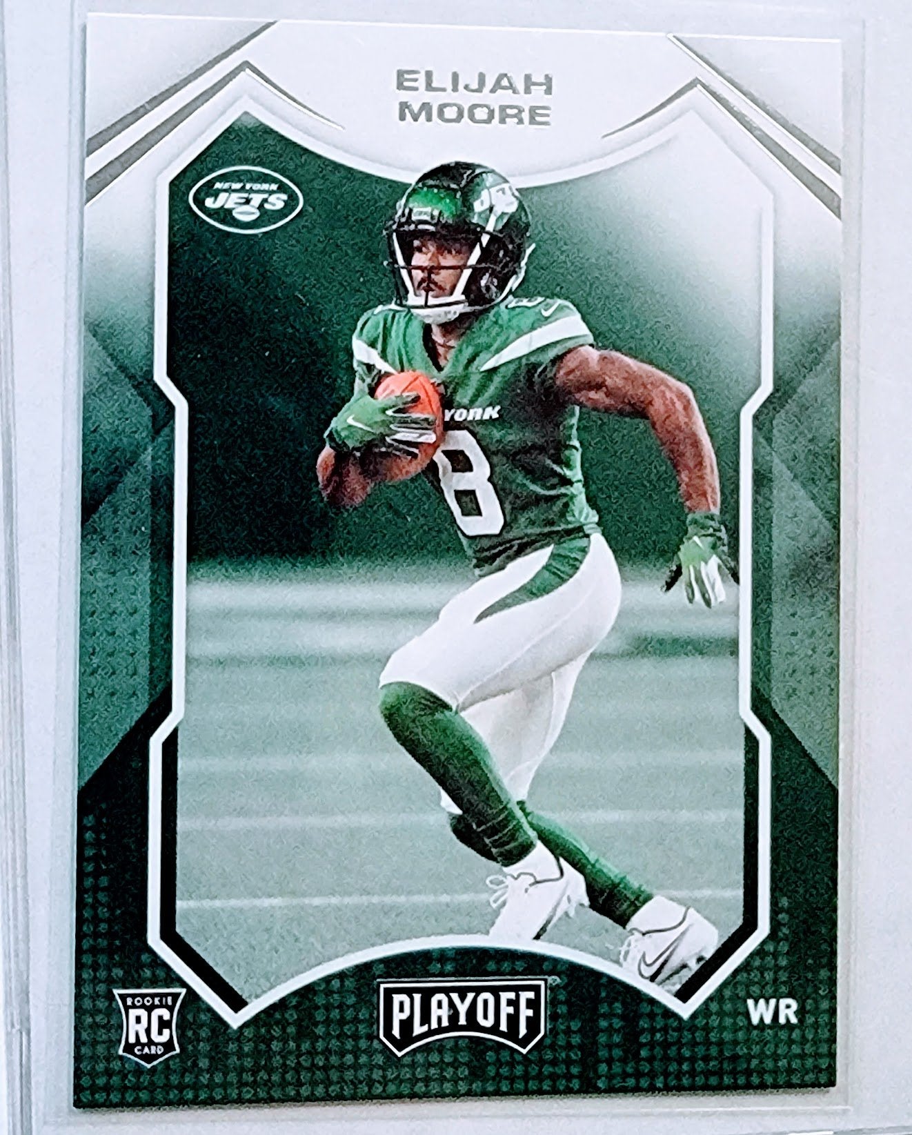 2021 Panini Playoff Elijah Moore Rookie Football Card AVM1 simple Xclusive Collectibles