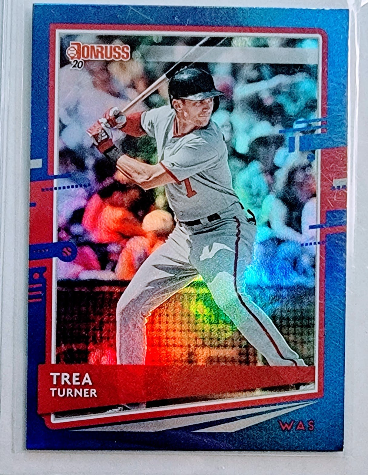 2020 Donruss Trea Turner Blue Refractor Baseball Card TPTV simple Xclusive Collectibles