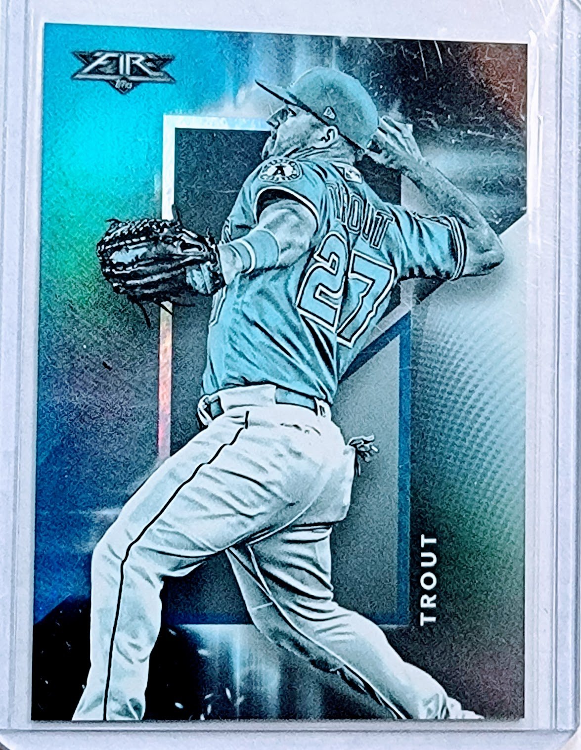 2019 Topps Fire Mike Trout Angels Blue Refractor Baseball Card TPTV simple Xclusive Collectibles