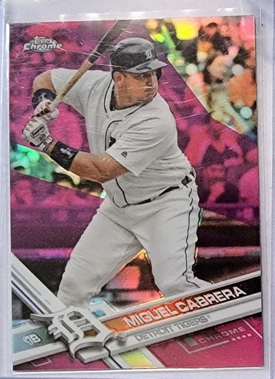 2017 Topps Chrome Miguel Cabrera Pink Refractor Baseball Card TPTV simple Xclusive Collectibles