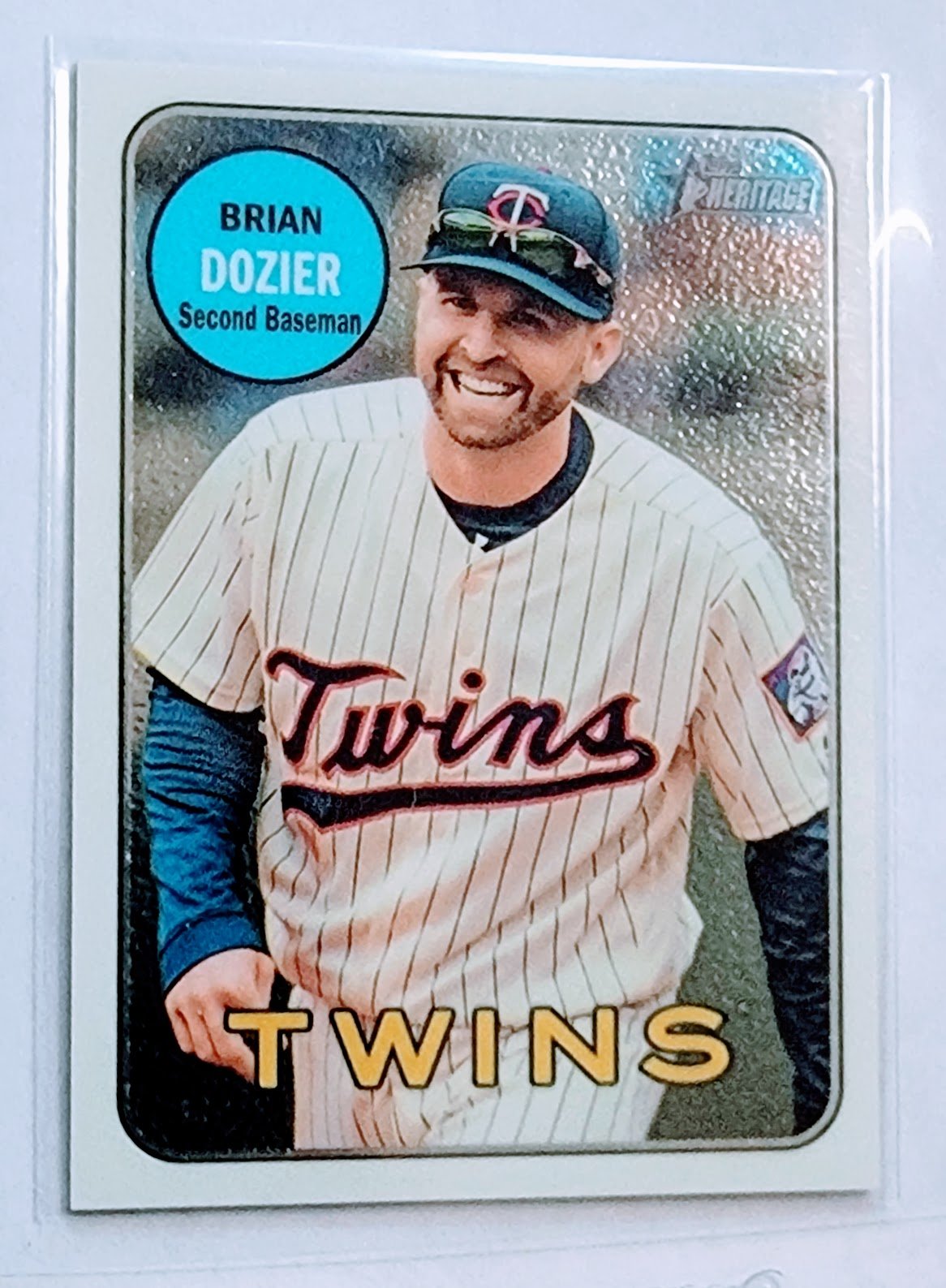 2018 Topps Heritage Brian Dozier Chrome #'d/999 Insert Baseball Card TPTV simple Xclusive Collectibles