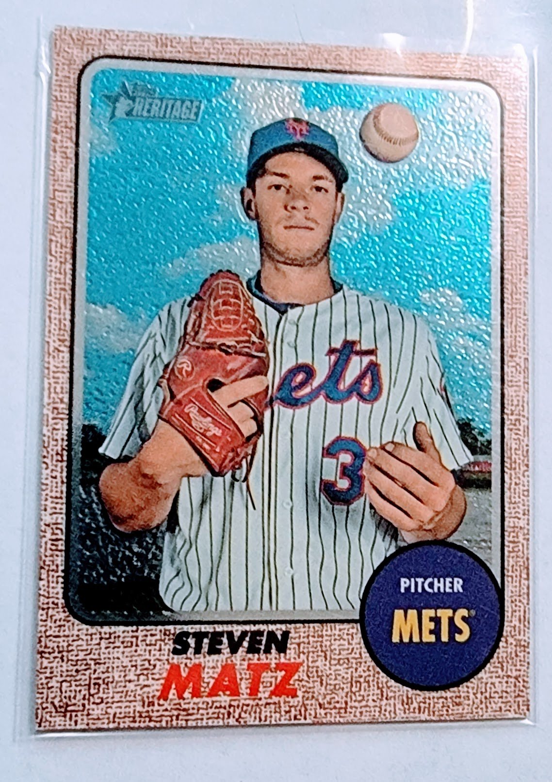 2017 Topps Heritage Steven Matz Chrome #'d/999 Insert Baseball Card TPTV simple Xclusive Collectibles