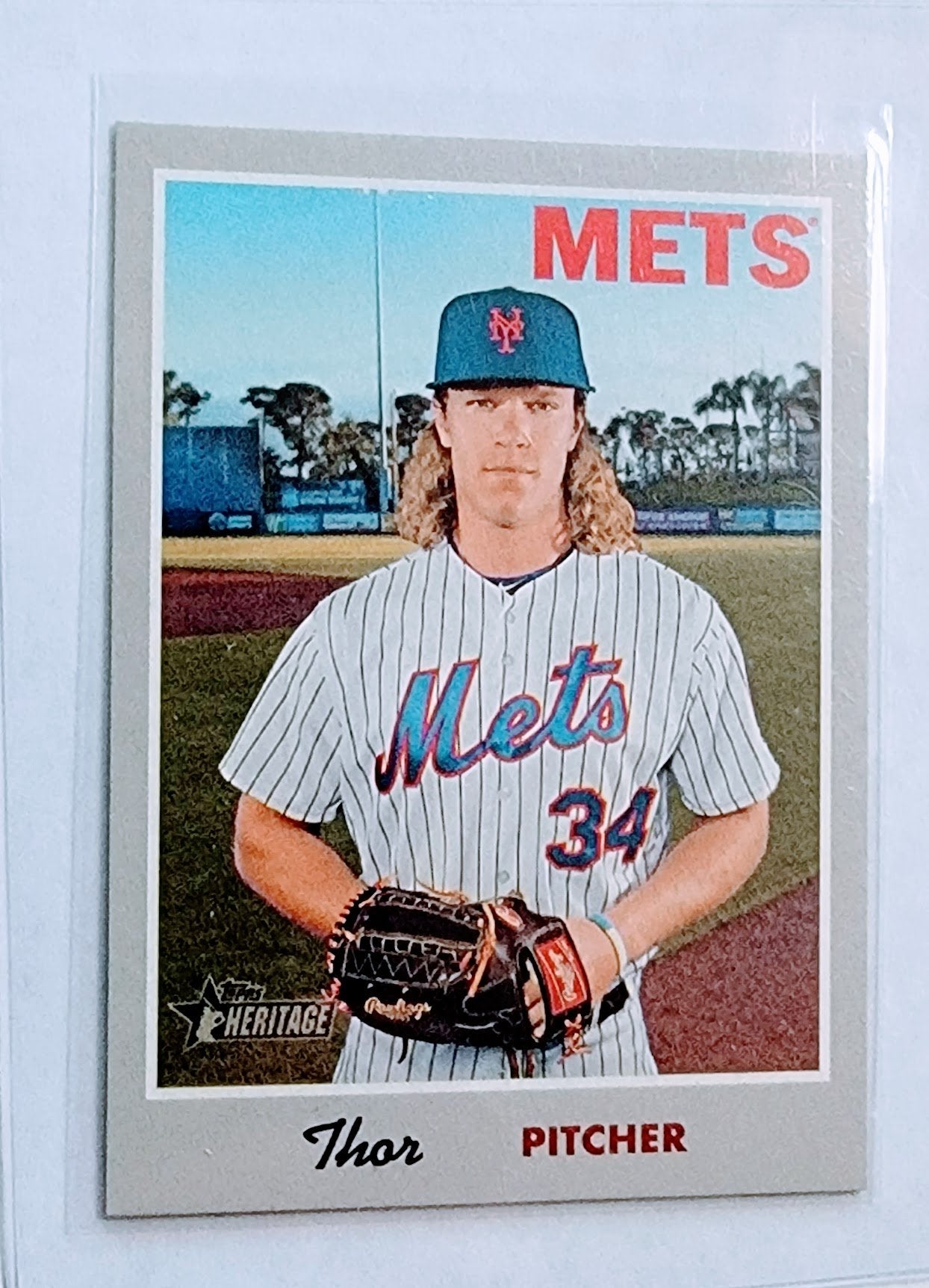 2019 Topps Heritage Thor Noah Syndergaard Nickname Variation SSP Insert Baseball Card TPTV simple Xclusive Collectibles