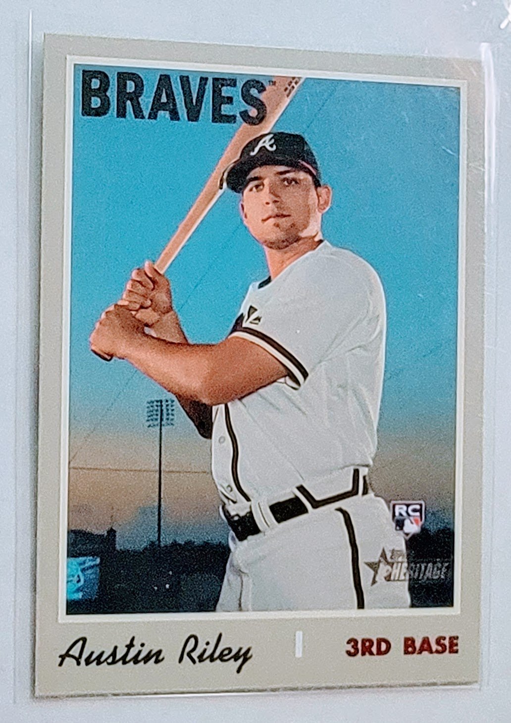 2019 Topps Heritage Austin Riley Braves Rookie Baseball Card TPTV simple Xclusive Collectibles