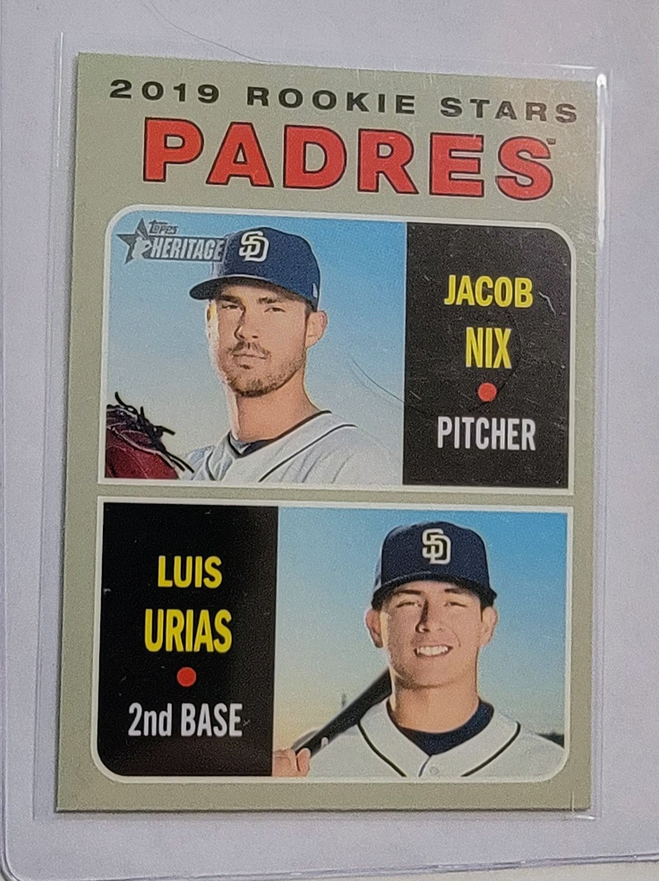 2019 Topps Heritage Padres Jacob Nix & Luis Urias Rookie Stars Baseball Card TPTV simple Xclusive Collectibles
