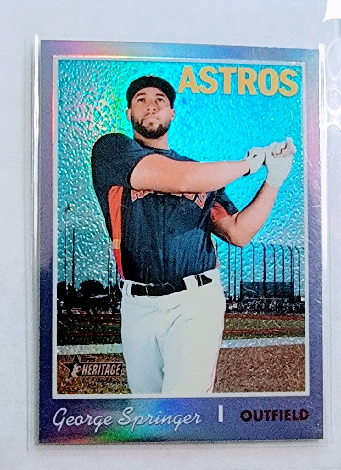 2019 Topps Heritage George Springer Chrome Refractor Baseball Card TPTV simple Xclusive Collectibles