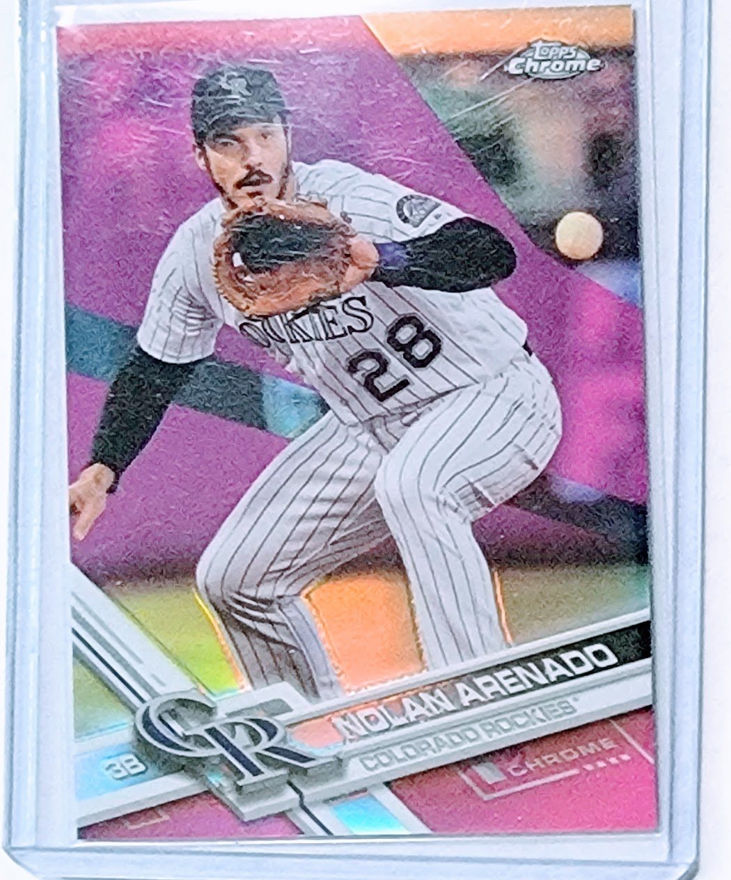 2017 Topps Chrome Nolan Arenado Pink Refractor Baseball Card TPTV simple Xclusive Collectibles