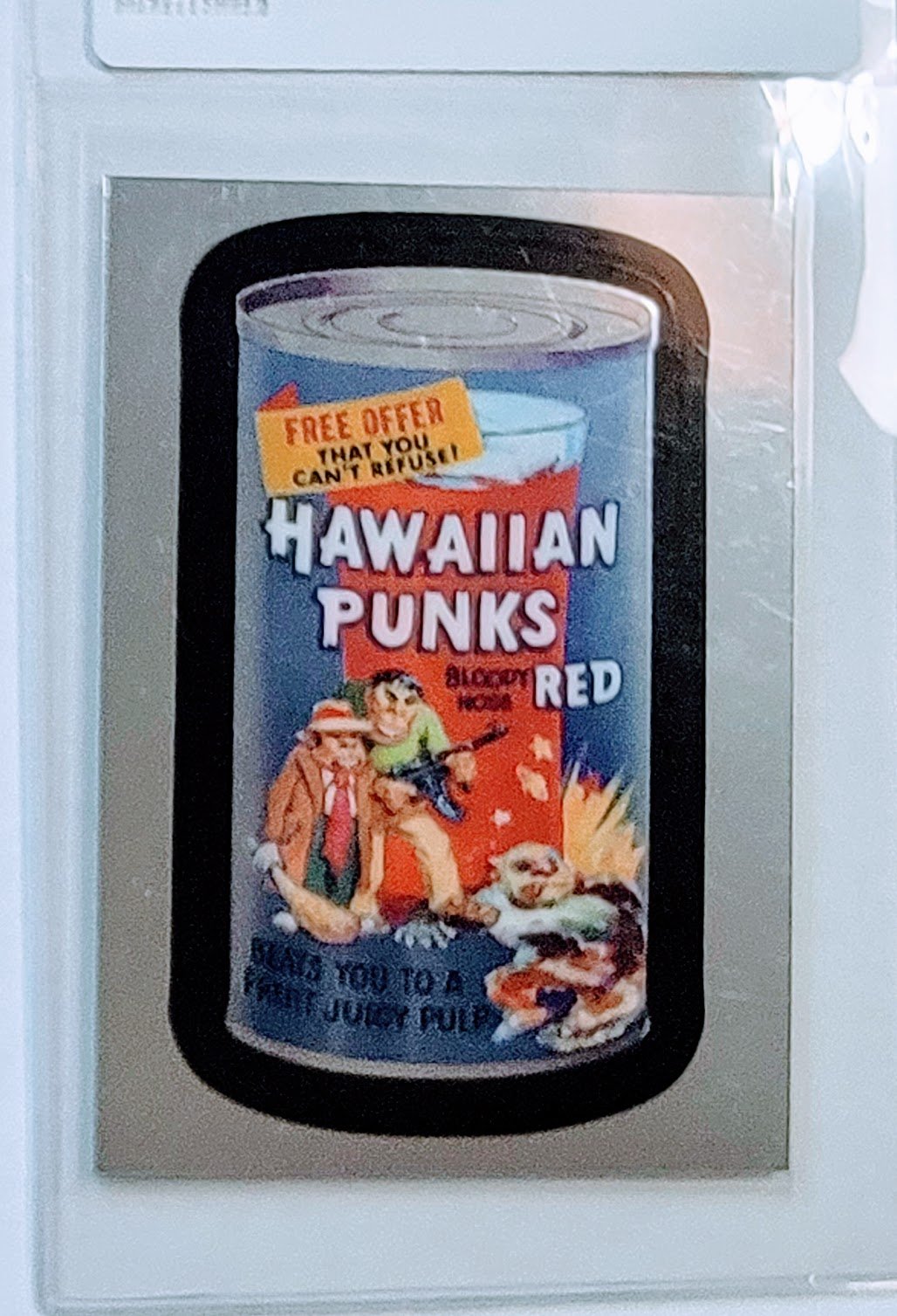 2014 Topps Wacky Packages Chrome Hawaiin Punks Red Sticker Card AVM1 simple Xclusive Collectibles