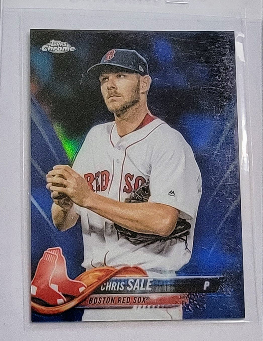2018 Topps Chrome Chris Sale Blue Refractor Baseball Card TPTV simple Xclusive Collectibles