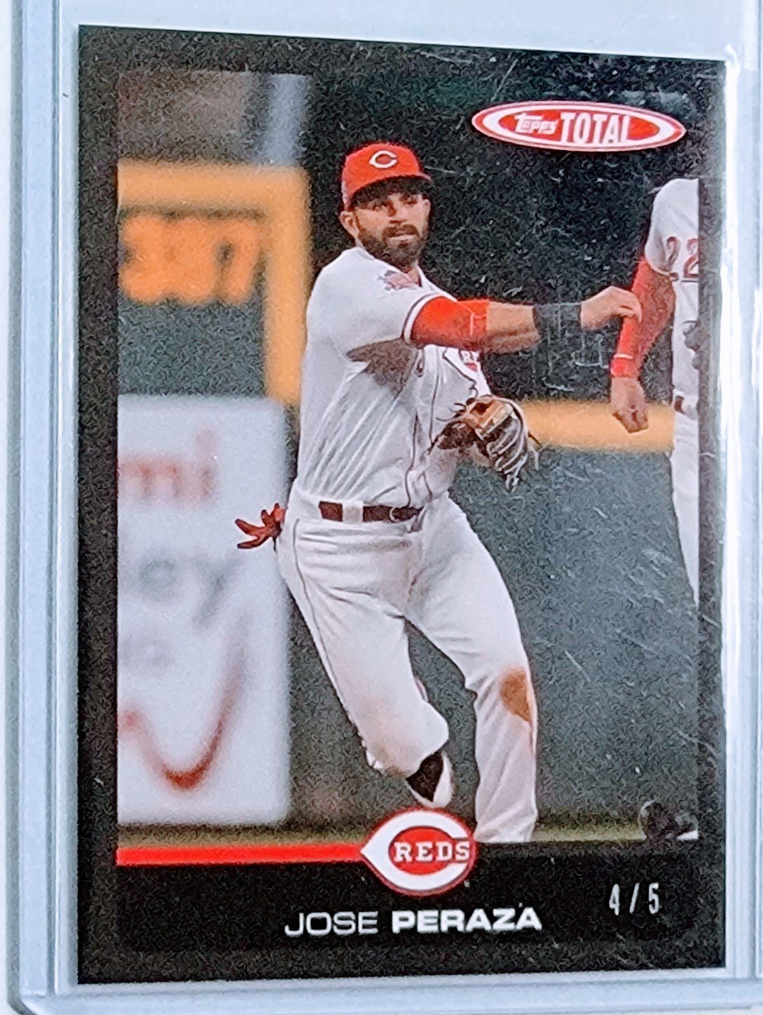 2020 Topps Total Jose Peraza Black #'d 4/5 Baseball Card TPTV simple Xclusive Collectibles