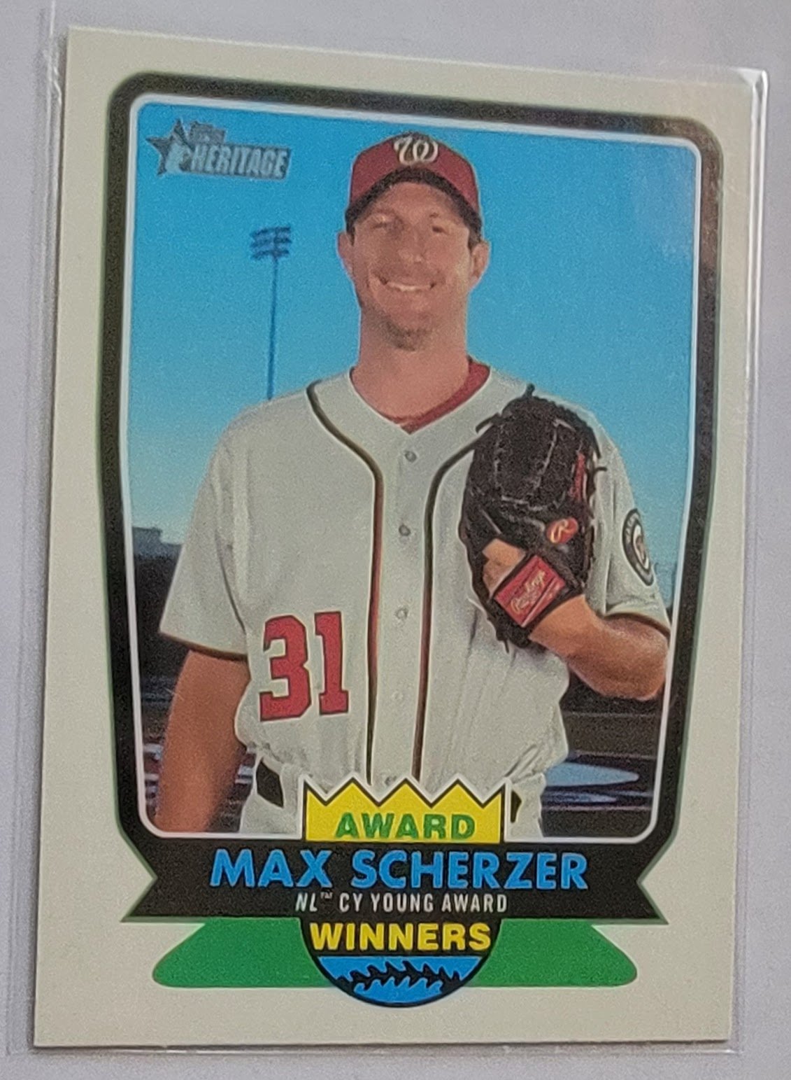 2016 Topps Heritage Max Scherzer NL Cy Young Winner Baseball Card TPTV simple Xclusive Collectibles