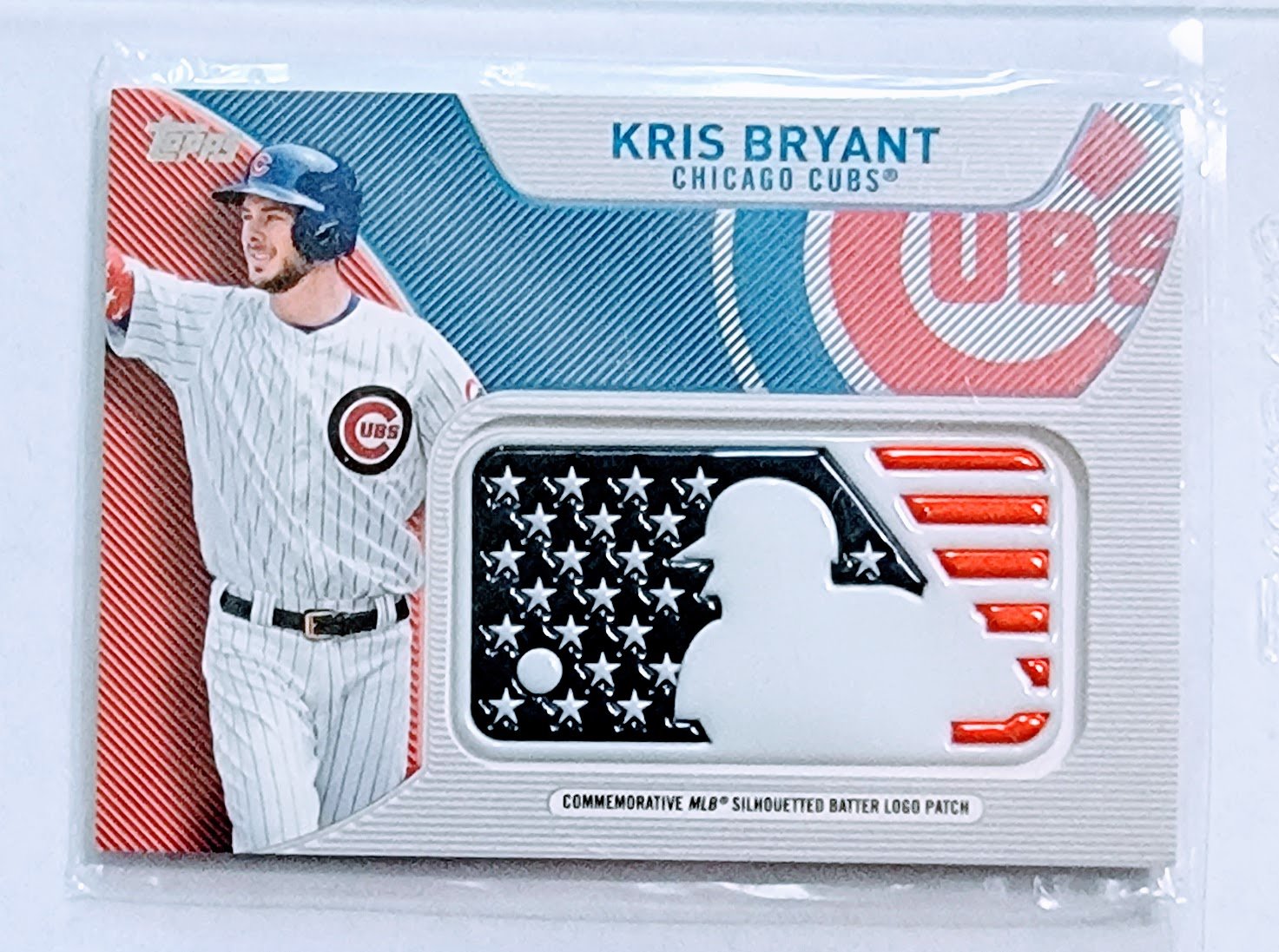 2017 Topps Kris Bryant MLB Independence Day Silhouetted Batter Logo Patch Baseball Card TPTV simple Xclusive Collectibles
