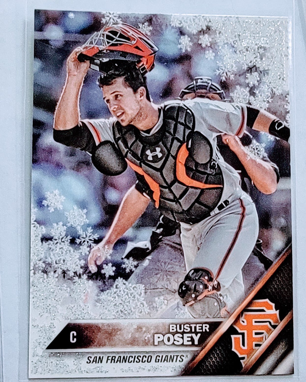 2016 Topps Holiday Buster Posey Metallic Snowflake Insert Baseball Card TPTV simple Xclusive Collectibles