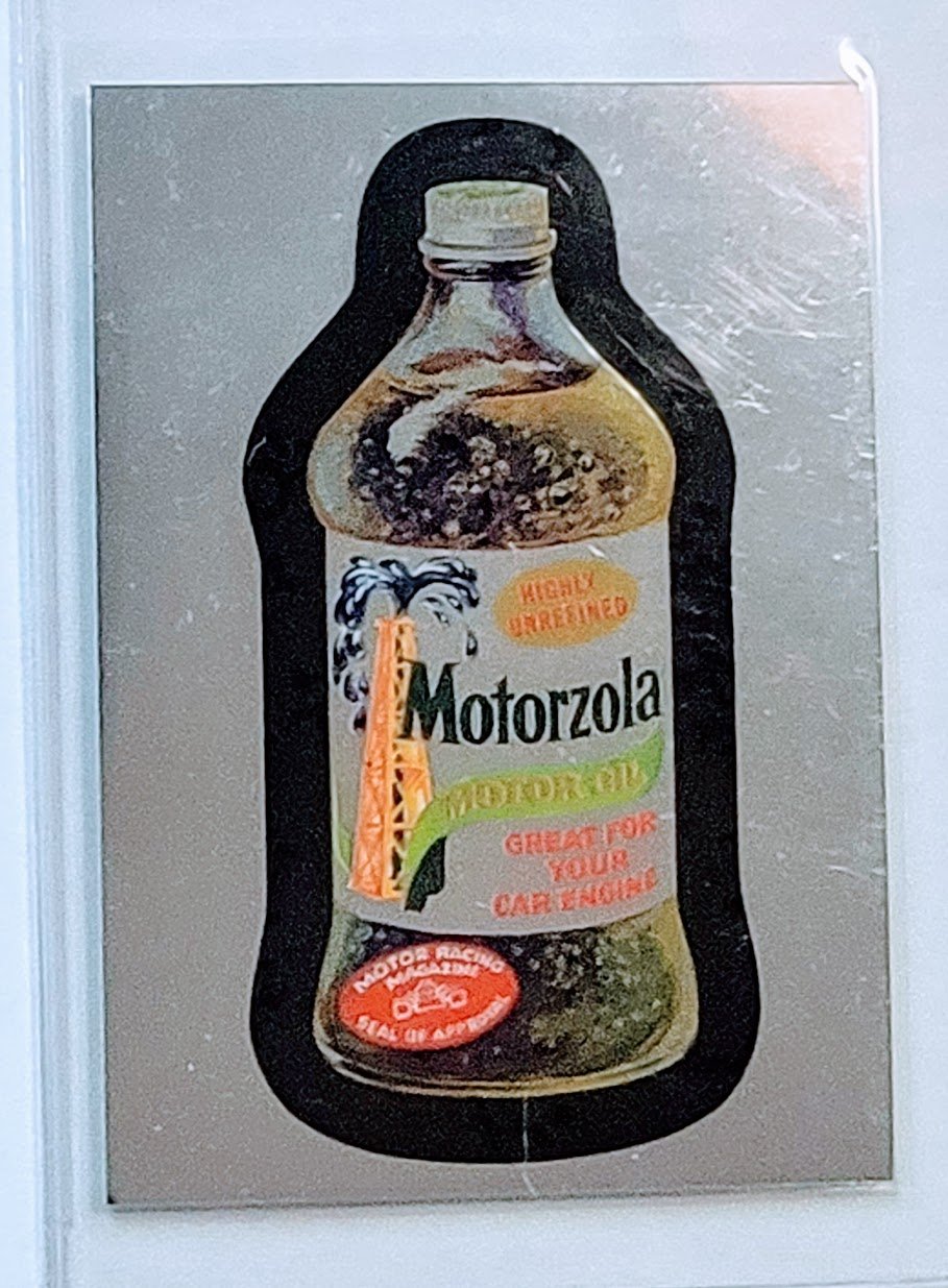 2014 Topps Wacky Packages Chrome Motorzola Motor Oil Sticker Card AVM1 simple Xclusive Collectibles