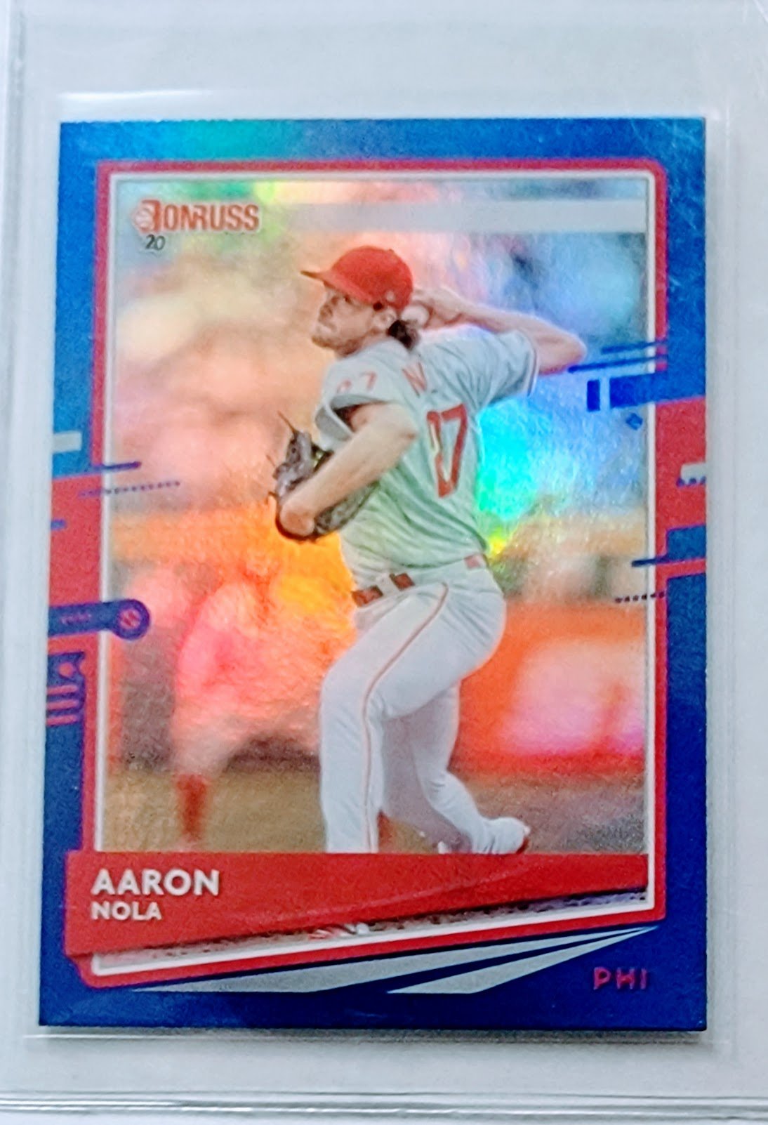 2020 Donruss Aaron Nola Refractor Baseball Card TPTV simple Xclusive Collectibles