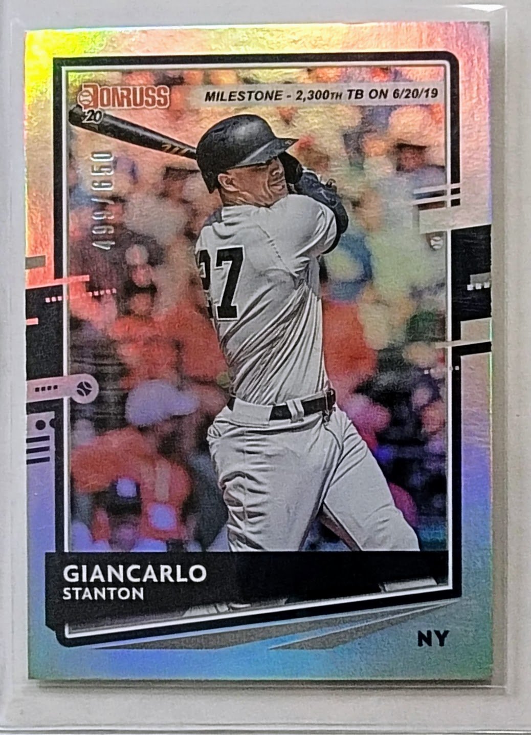 2020 Donruss Giancarlo Stanton #'d/650 Refractor Baseball Card TPTV simple Xclusive Collectibles