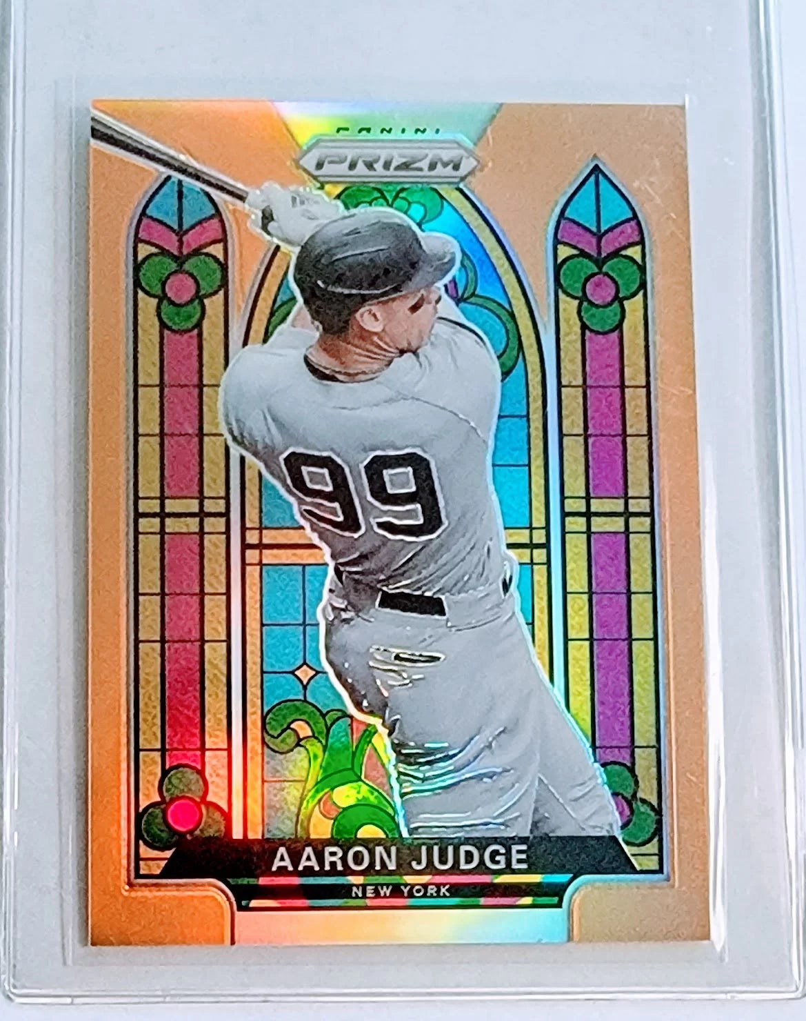2019 Panini Prizm Aaron Judge Stained Glass Gold #'d/100 Refractor Bas
