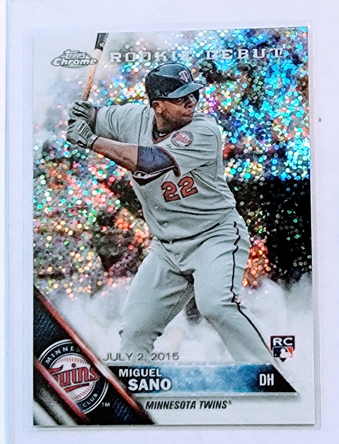 2016 Topps Chrome Update Miguel Sano Rookie Debut Sparkle Rookie Refra
