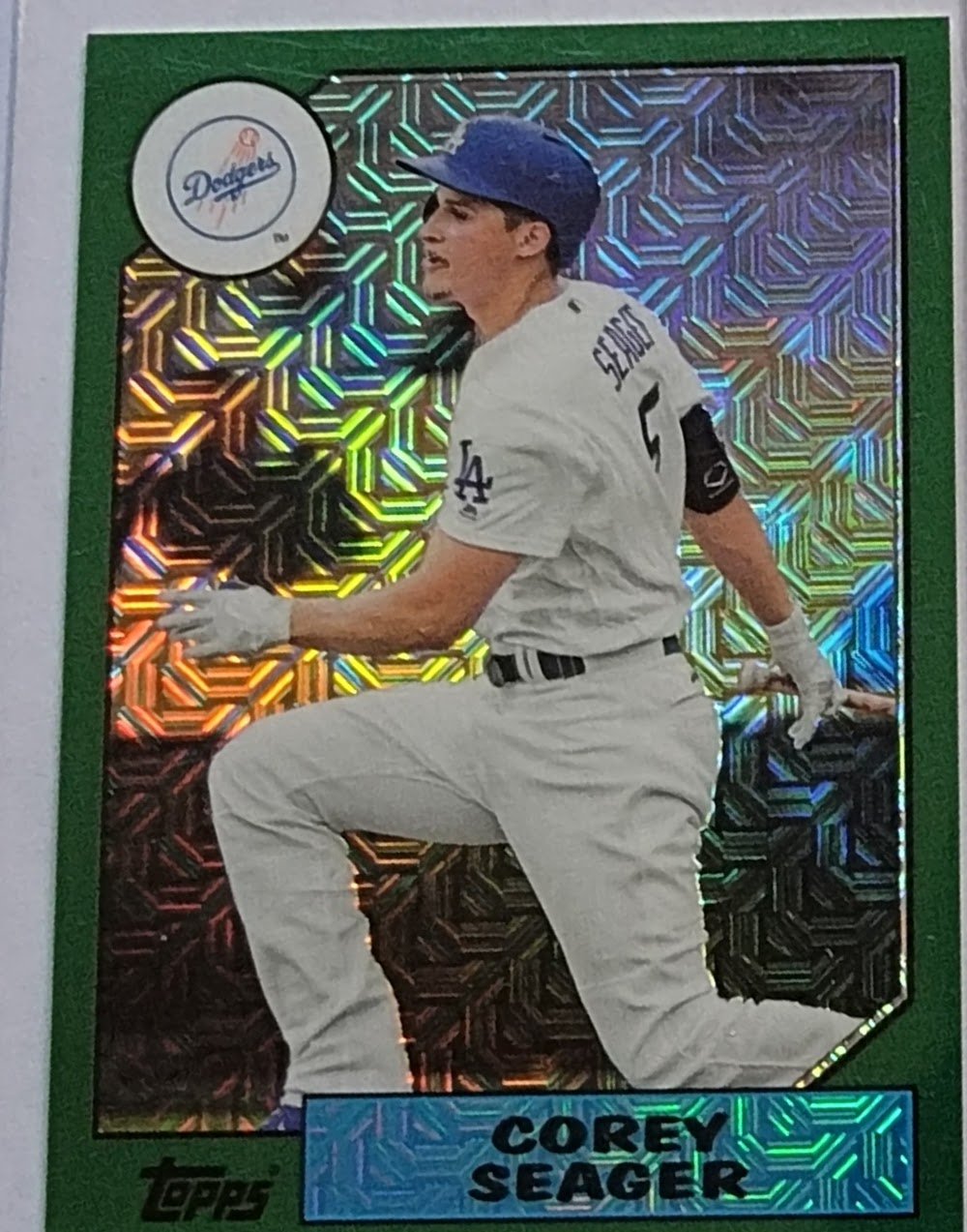 2017 Topps Corey Seager Green Mojo Refractor Baseball Card TPTV simple Xclusive Collectibles