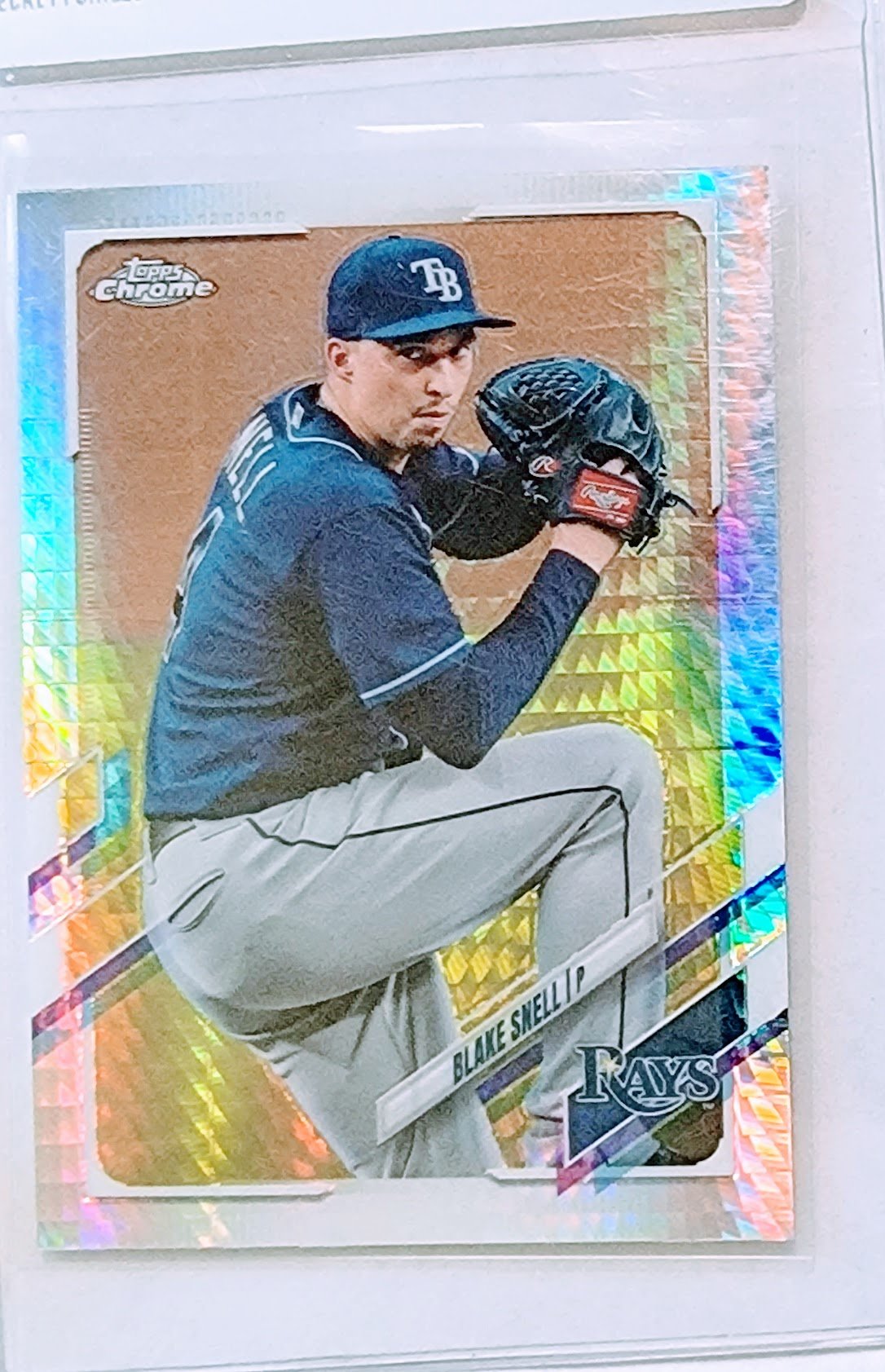 2021 Topps Chrome Blake Snell Prism Refractor Baseball Card TPTV simple Xclusive Collectibles