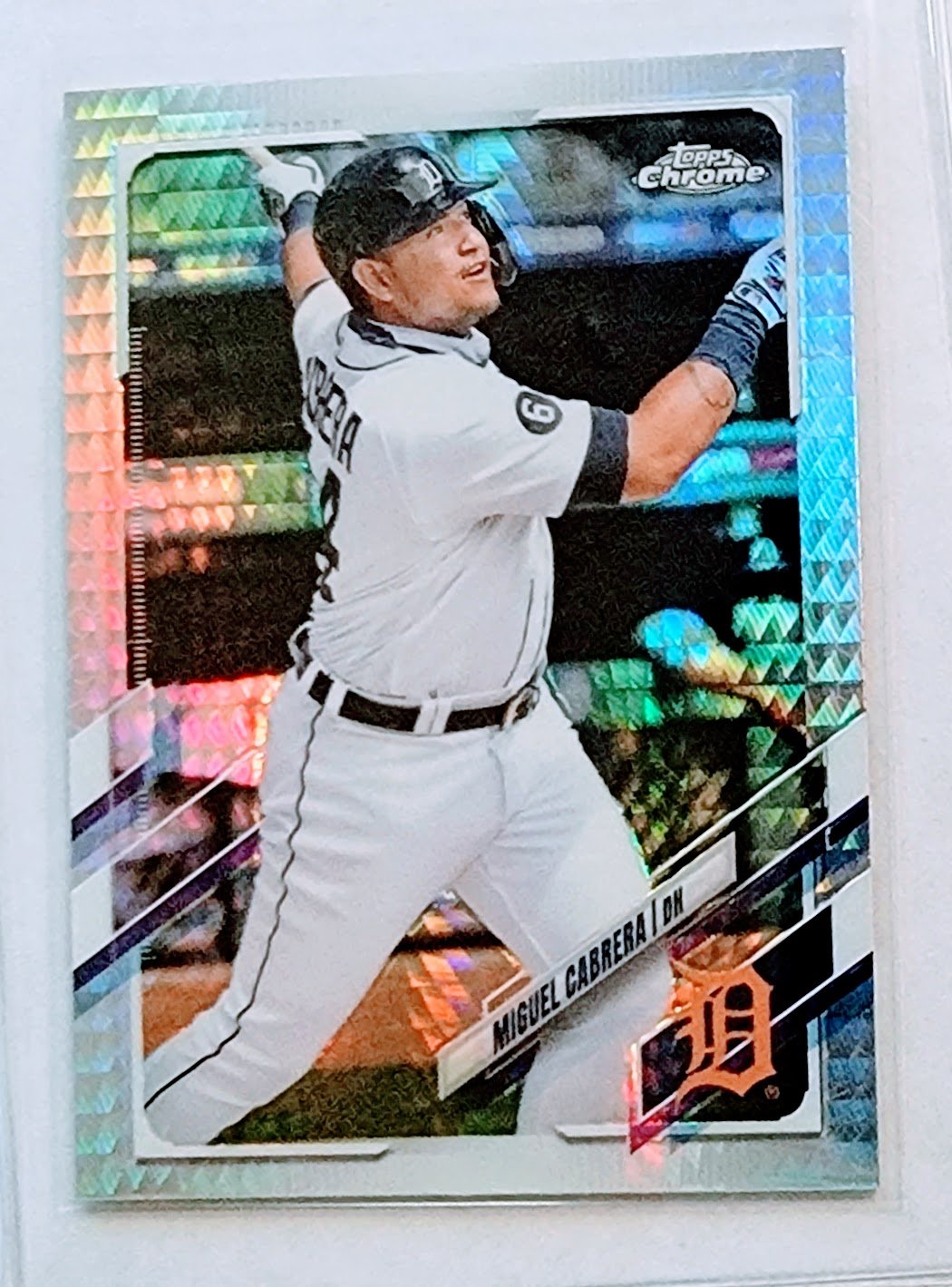 2021 Topps Chrome Miguel Cabrera Prism Refractor Baseball Card TPTV simple Xclusive Collectibles