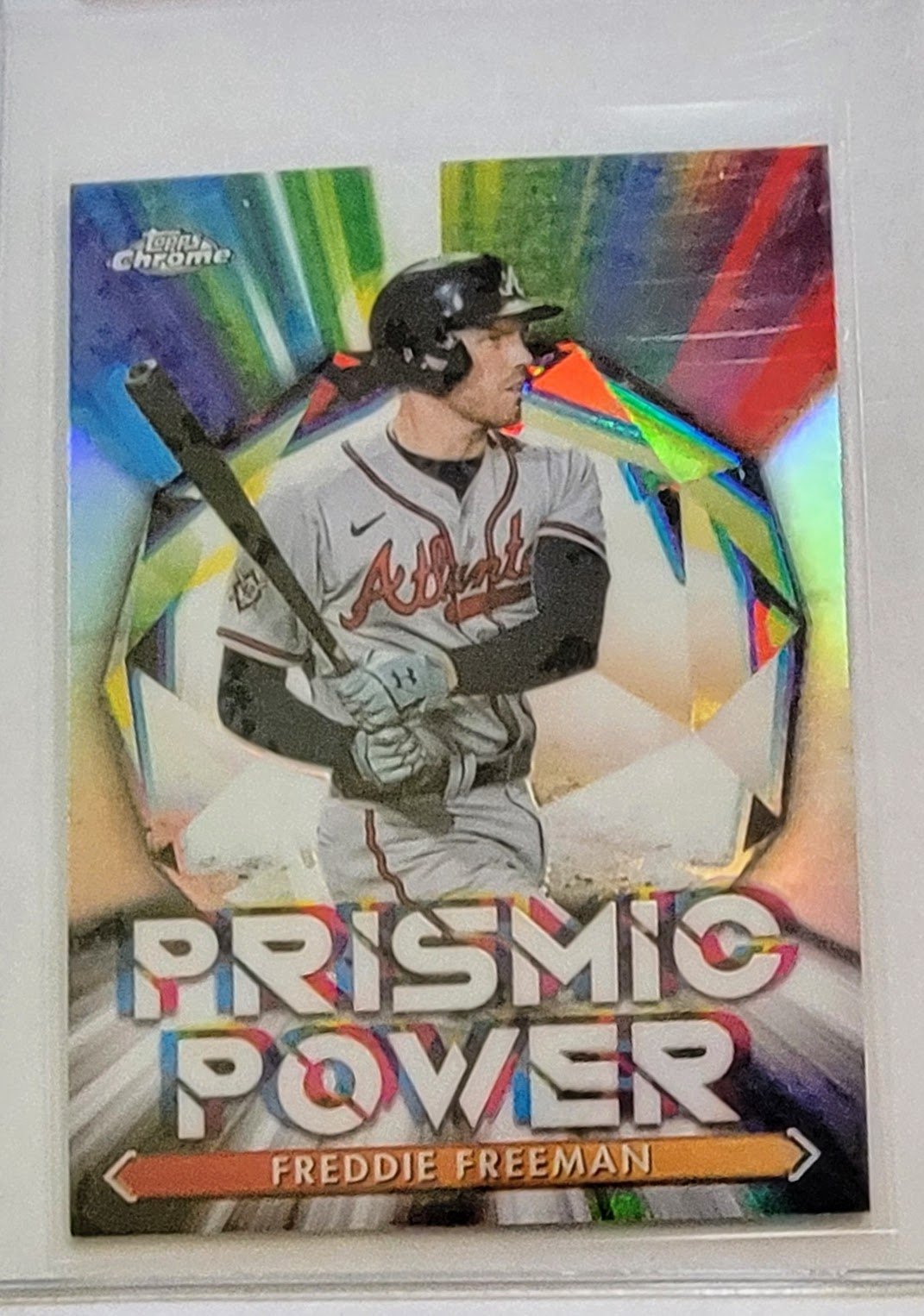 2021 Topps Chrome Freddie Freeman Prismic Power Refractor Baseball Card TPTV simple Xclusive Collectibles