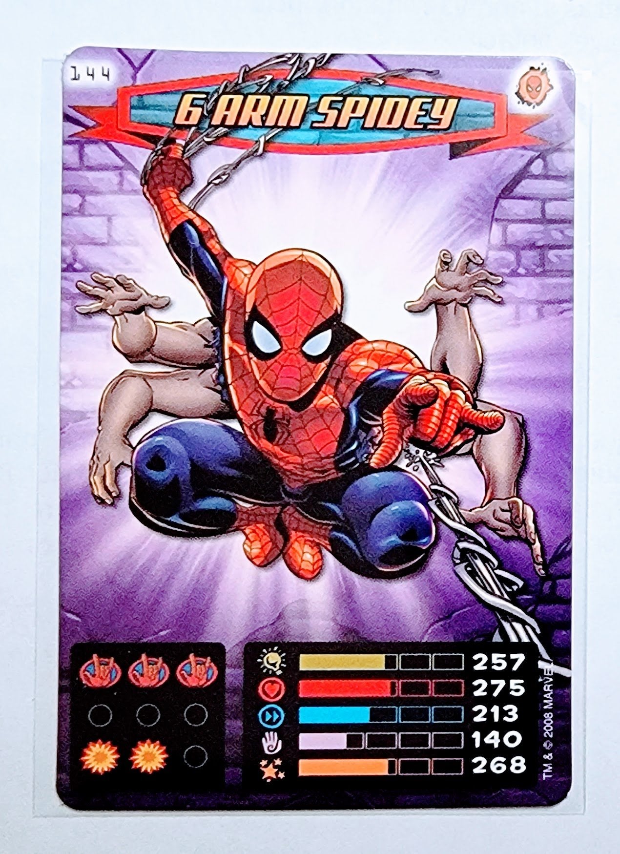 2008 Spiderman Heroes and Villains 6 Arm Spidey #144 Marvel Booster Trading Card UPTI simple Xclusive Collectibles