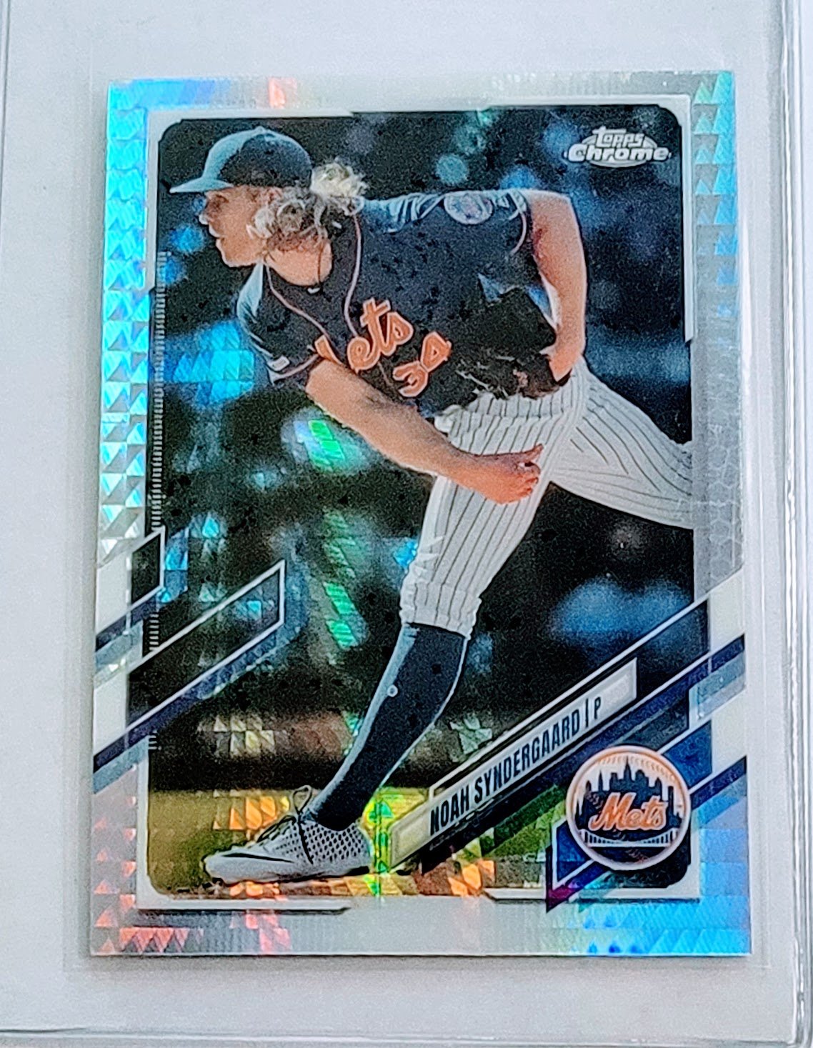 2021 Topps Chrome Noah Syndergaard Prism Refractor Baseball Card TPTV simple Xclusive Collectibles