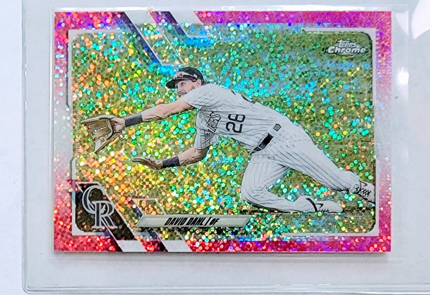 2021 Topps Chrome David Dahl Magenta Sparkle Refractor #'d/499 Baseball Card TPTV simple Xclusive Collectibles