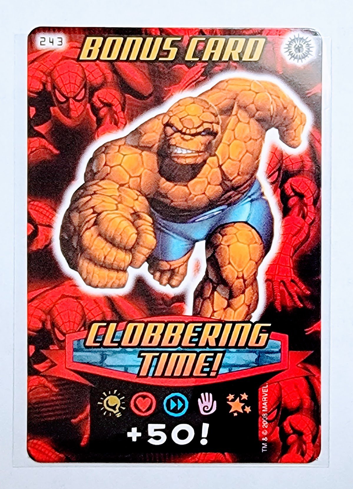 2008 Spiderman Heroes and Villains The Thing Clobbering Time Bonus Card Marvel Booster Trading Card UPTI simple Xclusive Collectibles