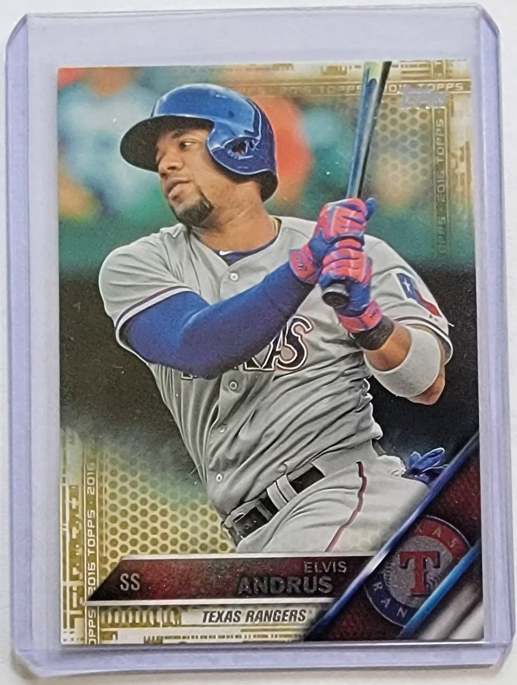 2016 Topps Elvis Andrus Gold #'d/2016 Parallel Baseball Card TPTV simple Xclusive Collectibles