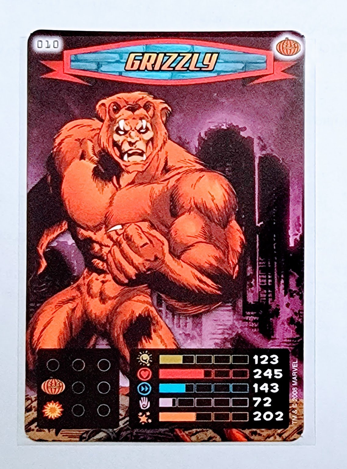 2008 Spiderman Heroes and Villains Grizzly #10 Marvel Booster Trading Card UPTI simple Xclusive Collectibles