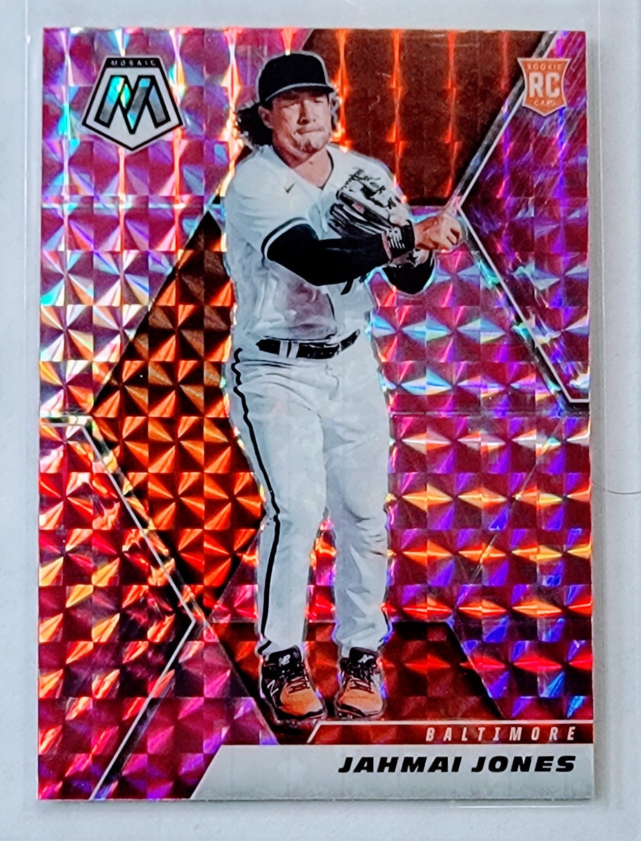 2021 Panini Mosaic Jahmai Jones Pink Camo Rookie Refractor Baseball Card AVM1 simple Xclusive Collectibles