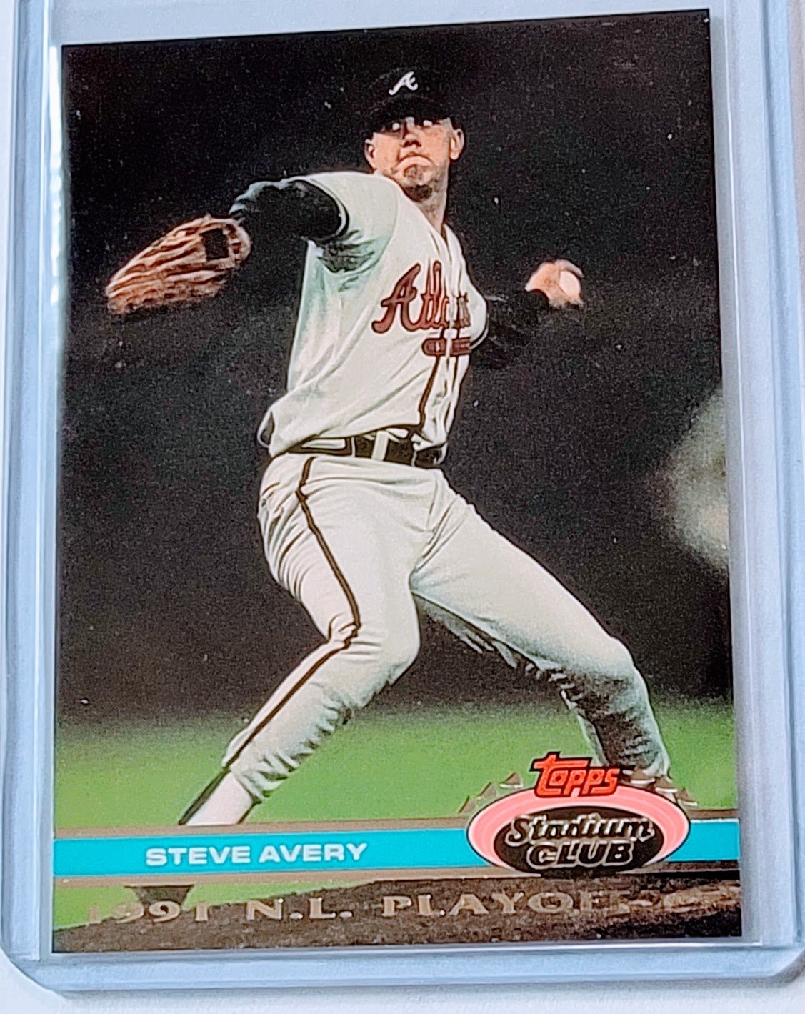 1992 Topps Stadium Club Dome Steve Avery 1991 Playoffs MLB Baseball Trading Card TPTV simple Xclusive Collectibles