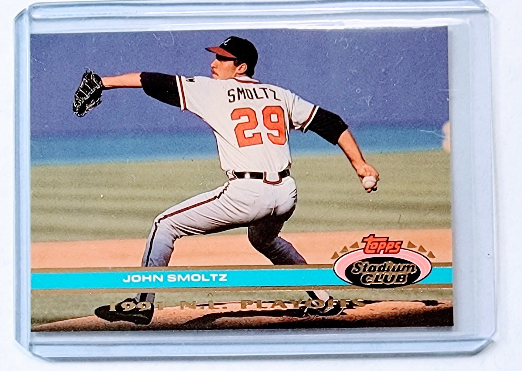 1992 Topps Stadium Club Dome John Smoltz 1991 Playoffs MLB Baseball Trading  Card TPTV