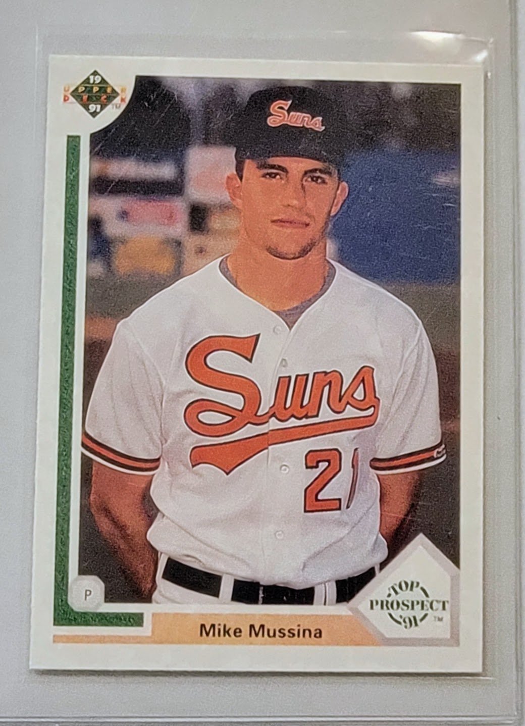 1991 Mike Mussina Top Prospect Rookie Baseball Card TPTV simple Xclusive Collectibles