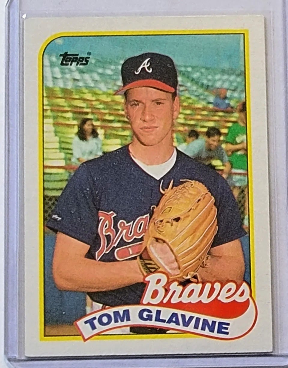 1989 Topps Tom Glavine Rookie Baseball Trading Card ~Perfect Centering! TPTV simple Xclusive Collectibles