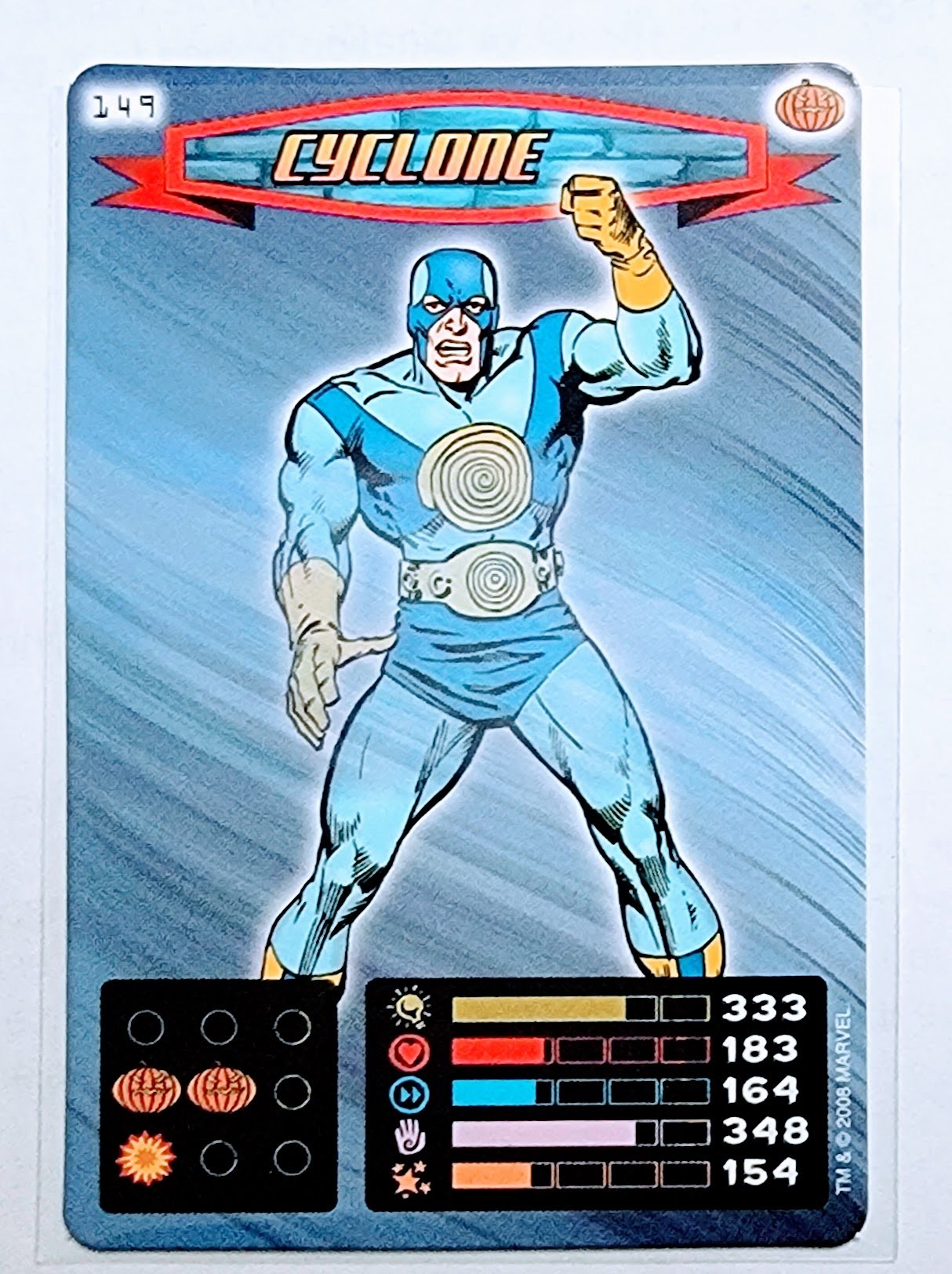 2008 Spiderman Heroes and Villains Cyclone #149 Marvel Booster Trading Card UPTI simple Xclusive Collectibles