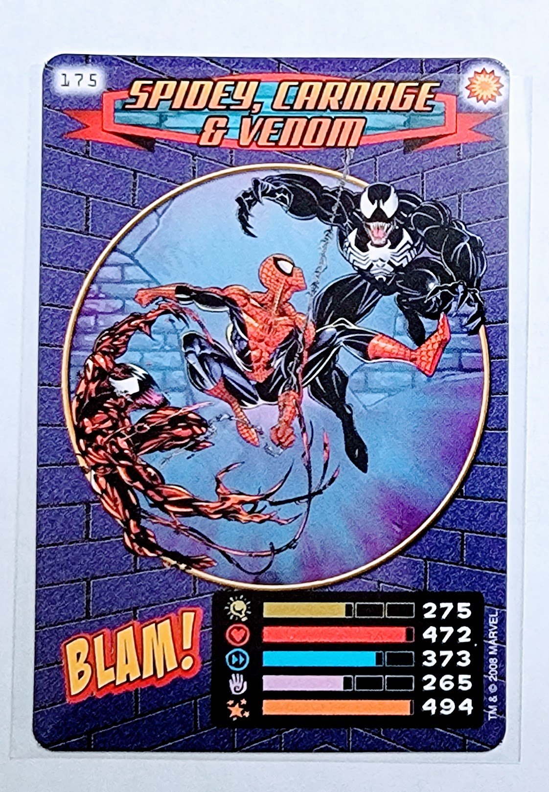 2008 Spiderman Heroes and Villains Spidey, Carnage & Venom #175 Marvel Booster Trading Card UPTI simple Xclusive Collectibles