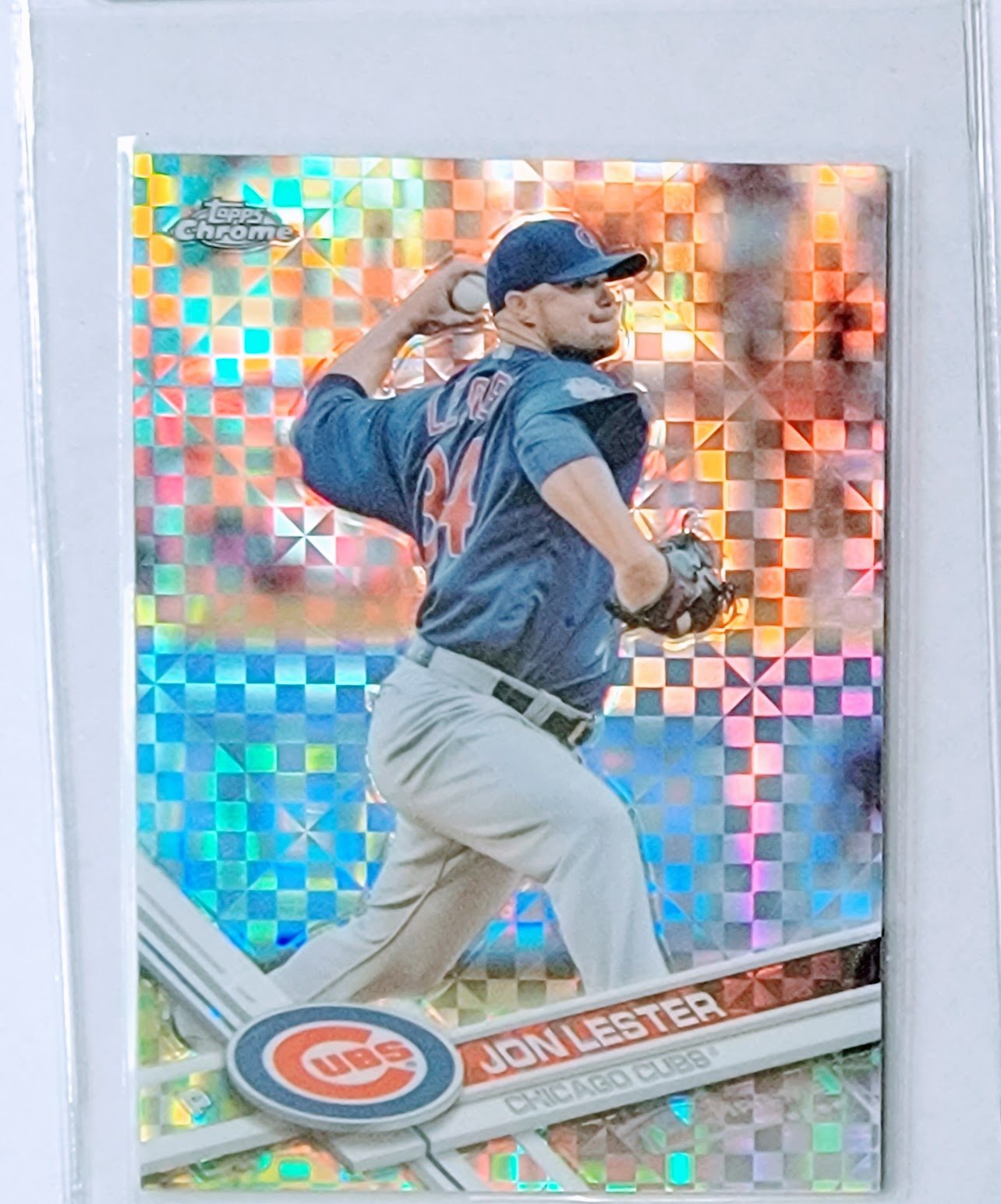 2017 Topps Chrome Jon Lester Xfractor Refractor Baseball Trading Card TPTV simple Xclusive Collectibles
