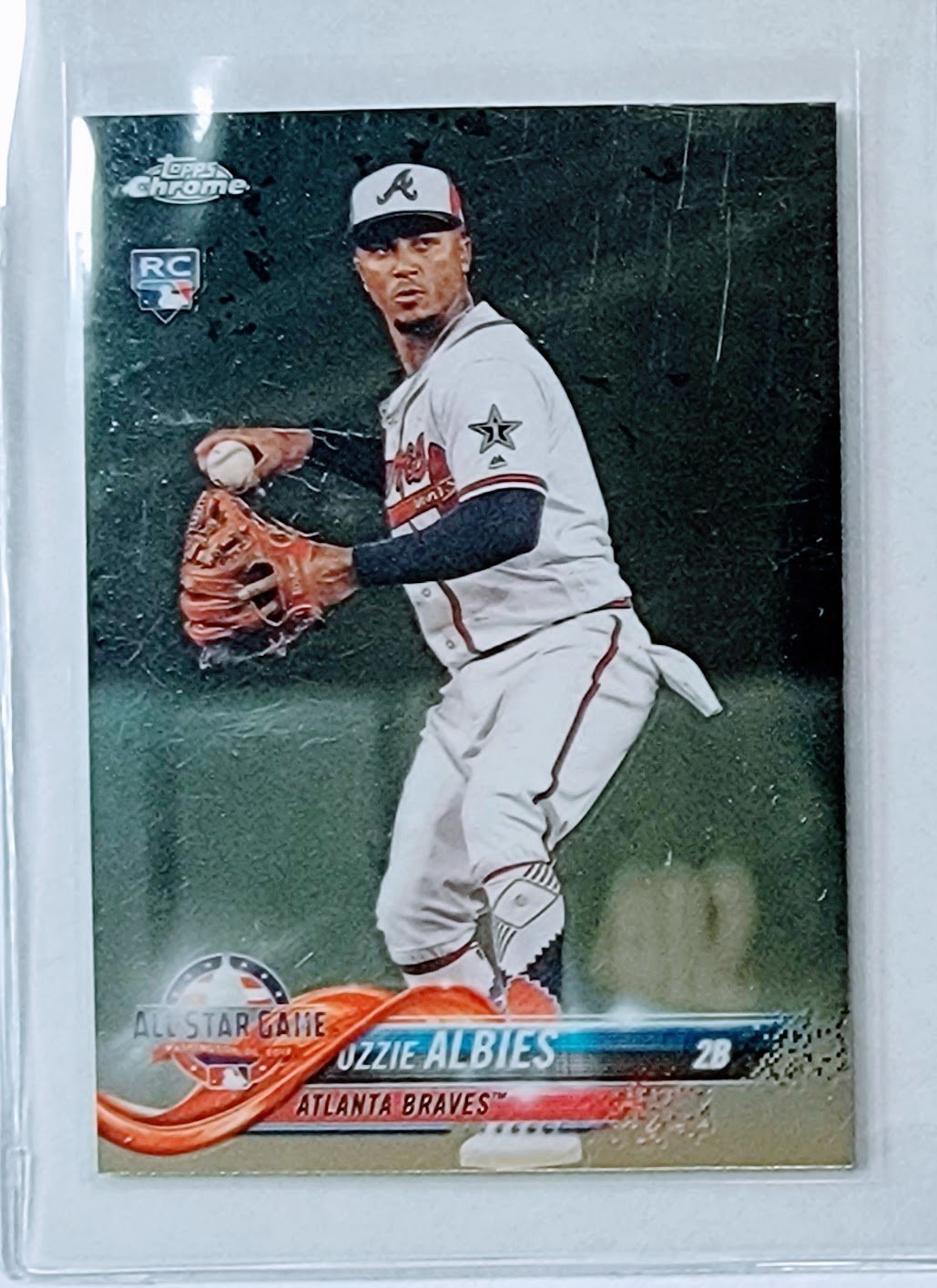 2018 Topps Chrome Update Ozzie Albies All Star Game Rookie Baseball Trading Card TPTV simple Xclusive Collectibles