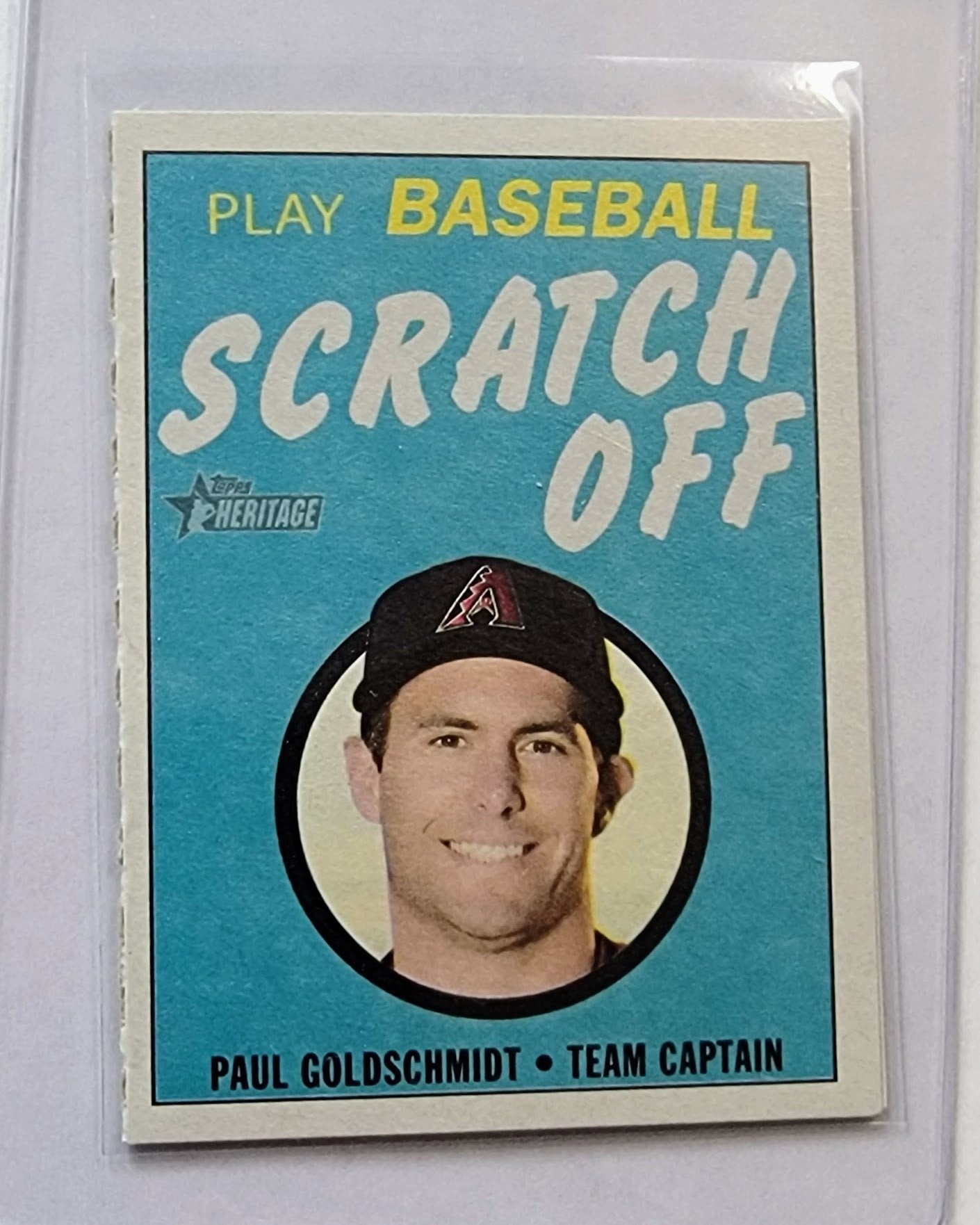 2018 Topps Heritage Paul Goldschmidt Play Baseball Scratch-off Baseball Card TPTV simple Xclusive Collectibles