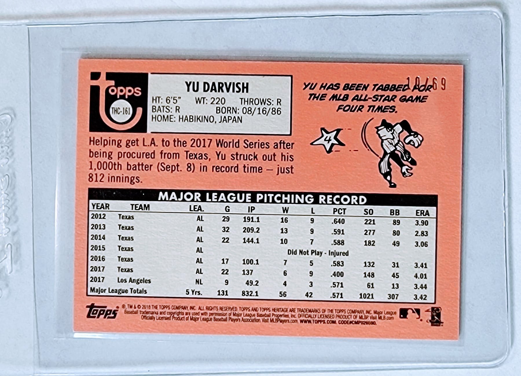 2016 Topps Heritage Yu Darvish Black Bordered Chrome Refractor #'d/67 Baseball Trading Card TPTV simple Xclusive Collectibles